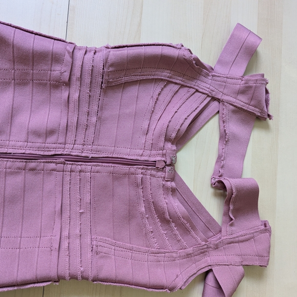 Unbranded Barbie Bubblegum Pink Bandage Body Con Shapewear Date Dress V Neck - Picture 12 of 14